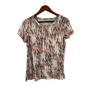 Apt. 9 Womens Short Sleeve Abstract Print Top S